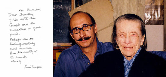 Dimitris Yeros with Louise Bourgeois